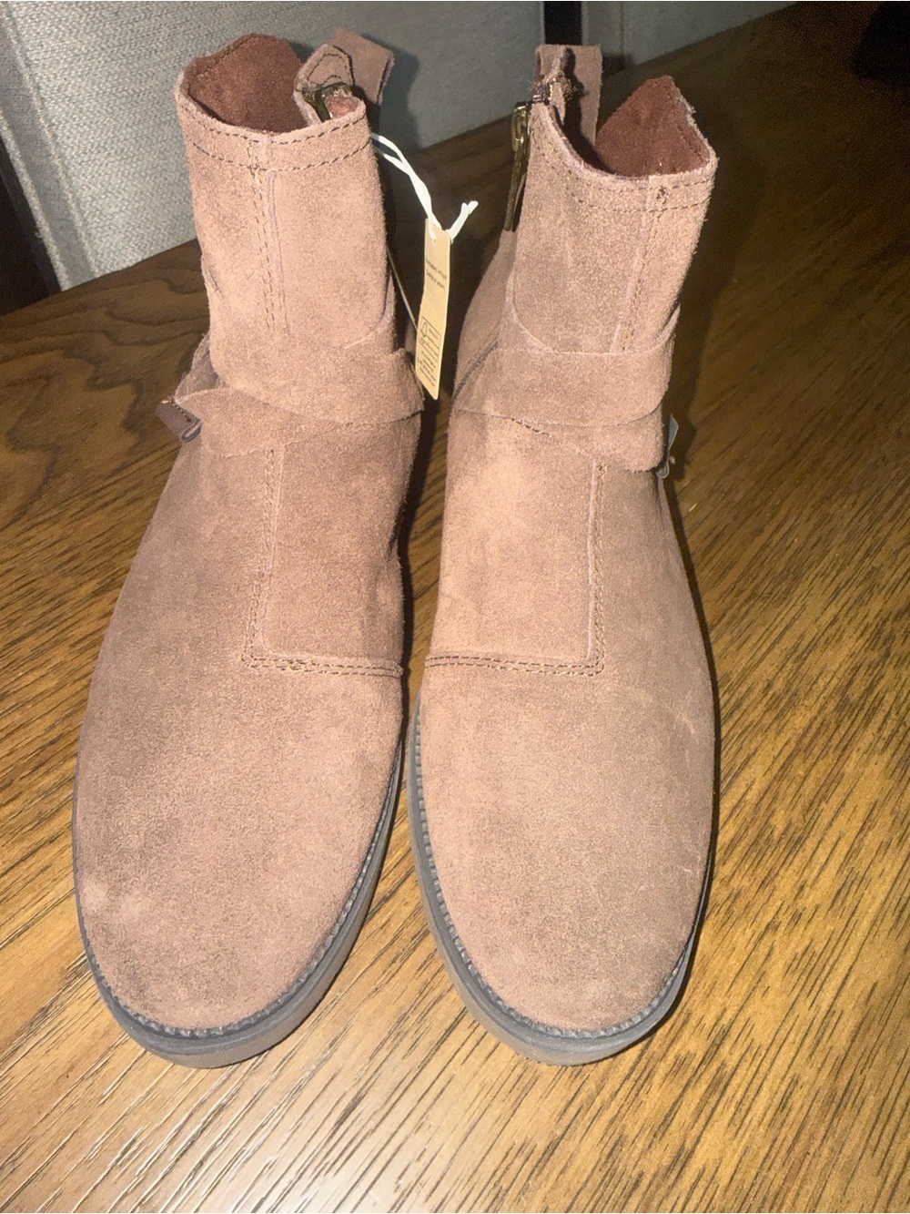 Toms Suede Ankle Booties in Chestnut Brown